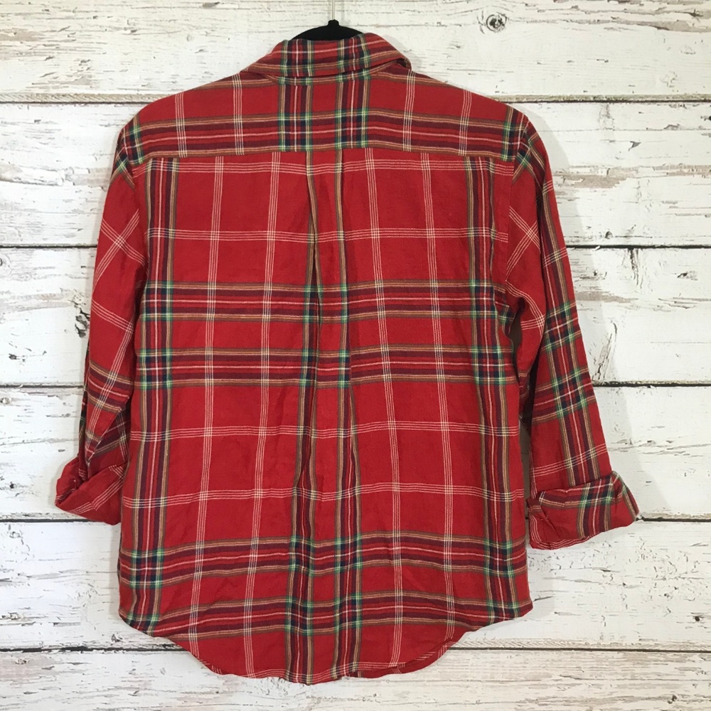 Lauren Red Plaid Button Down Top - Picture 4 of 4